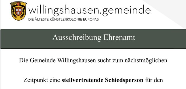 Ausschreibung Ehrenamt 