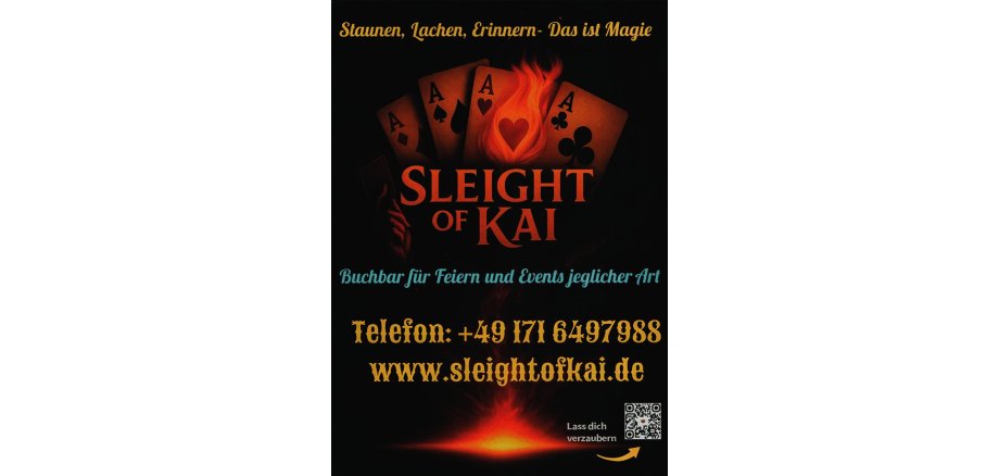 Plakat von Sleight of kai; schwarzer Hintergrund; gelb; rot und blaue Schriften